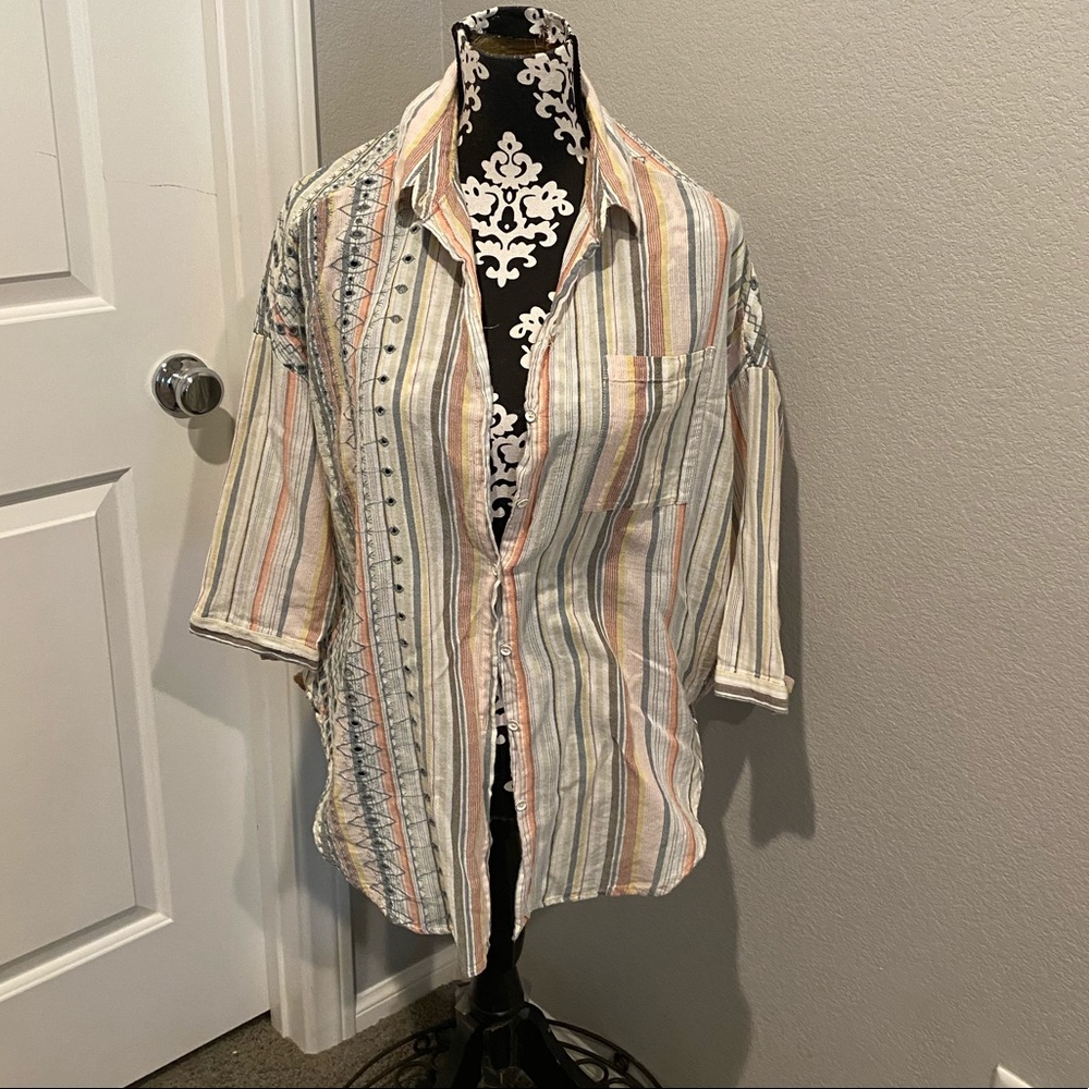 Anthro boho western blouse